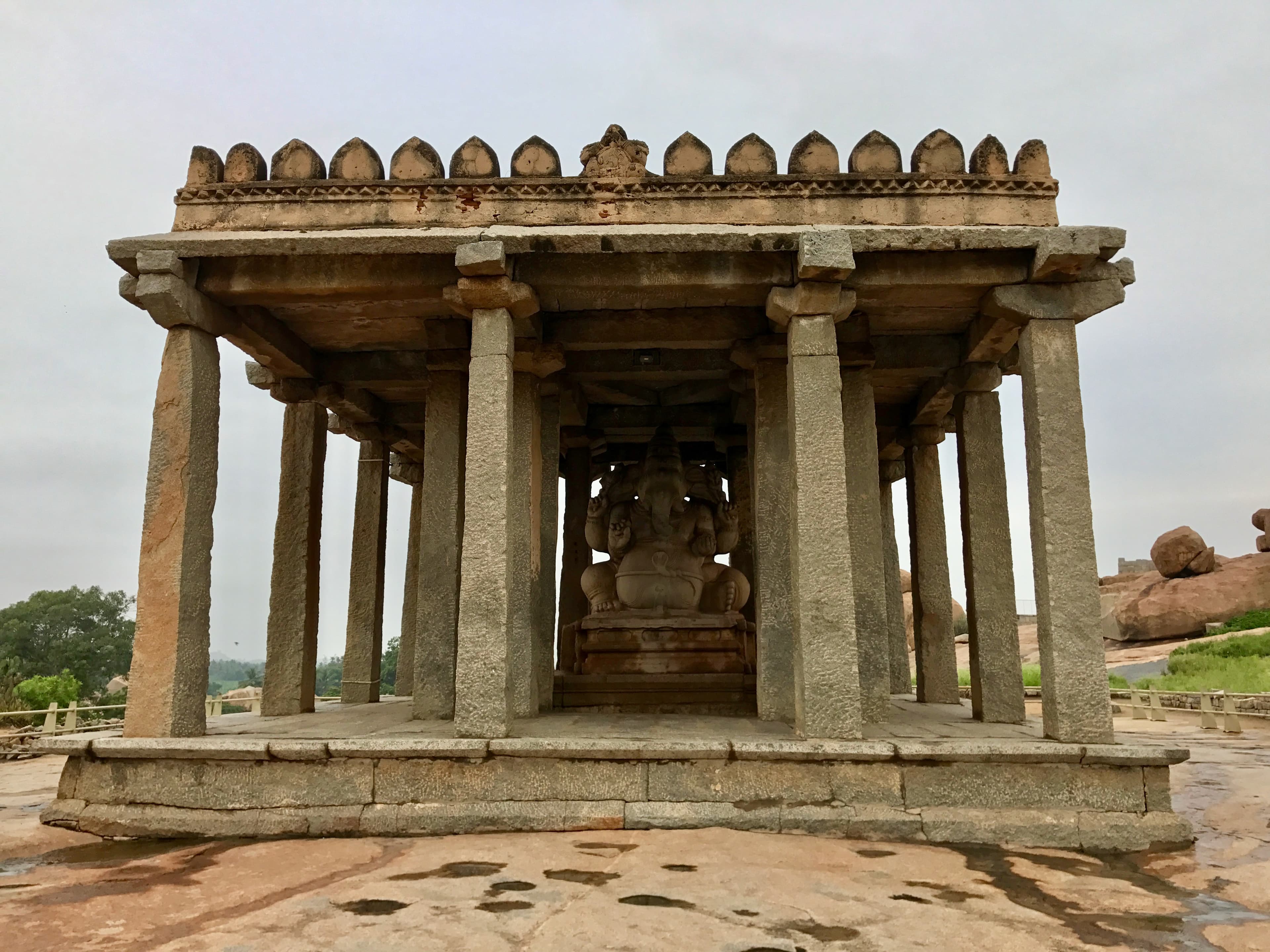Sacred statue of Sasivekalu Ganesha Temple, Hampi, Karnataka, India.