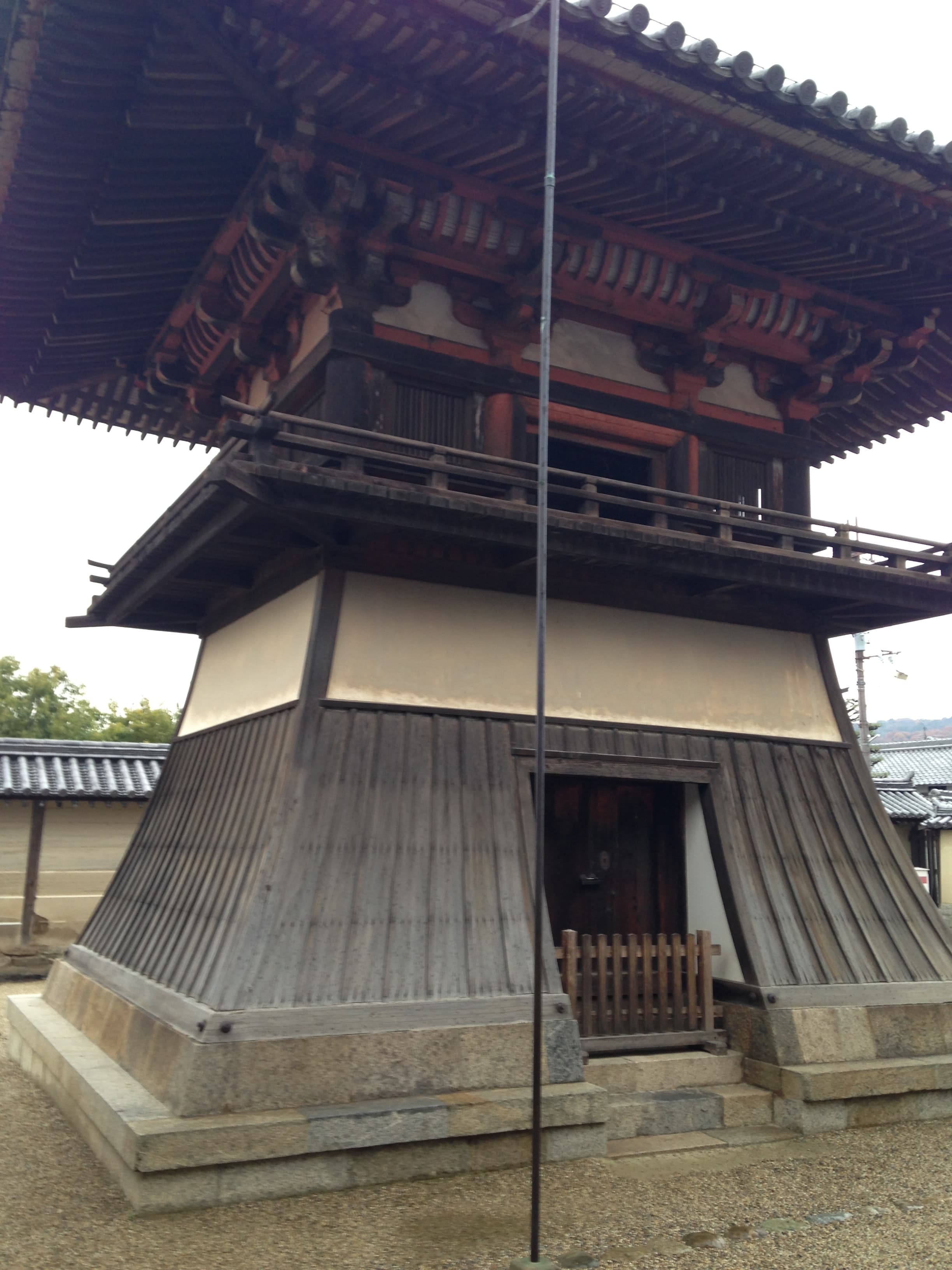 Bell tower of Belfry of East Precinct, Horyu-ji, Ikaruga, Nara Prefecture, Japan.