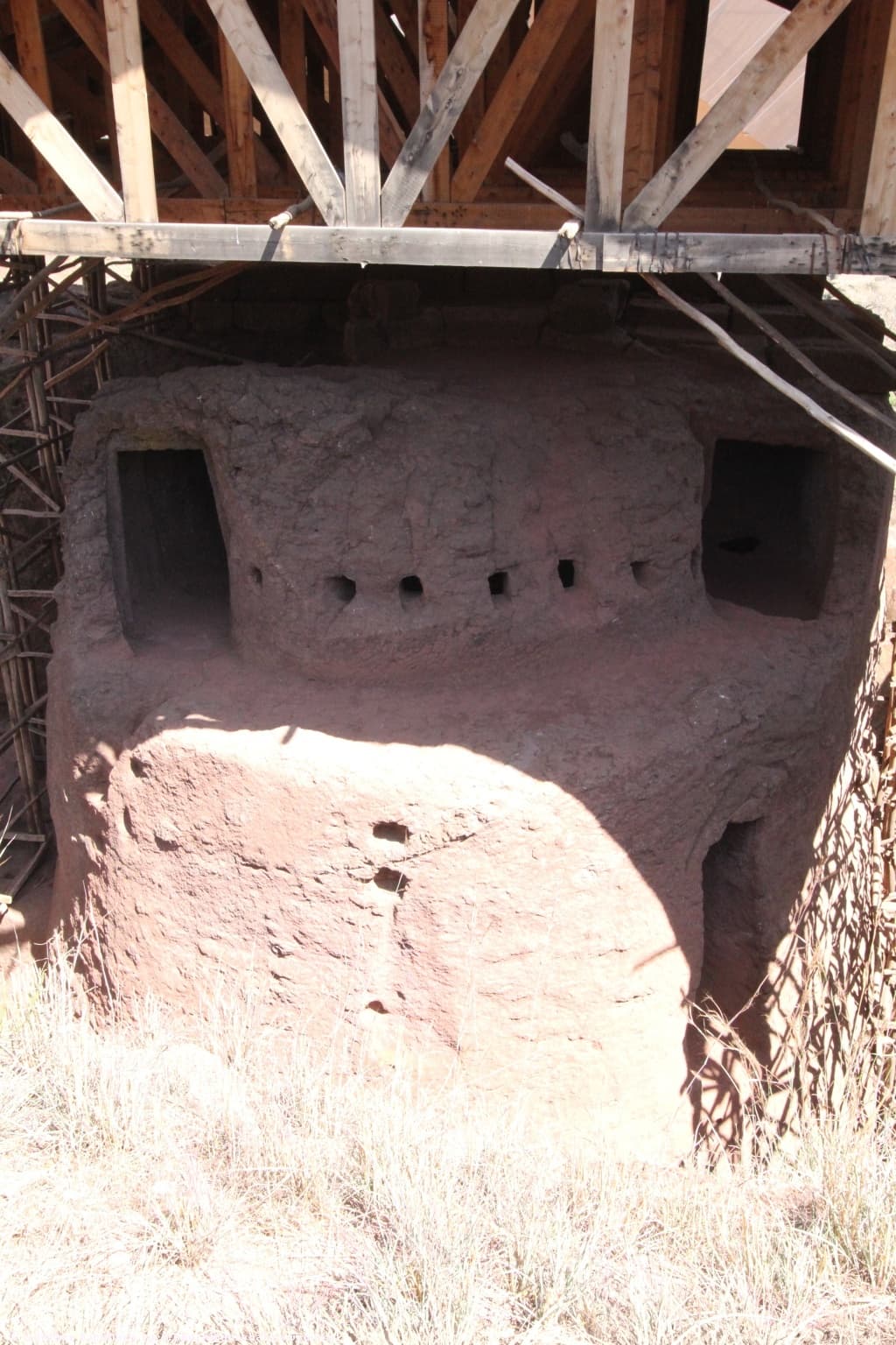 Rock-cut exterior of Biete Lehem in Lalibela, Ethiopia.