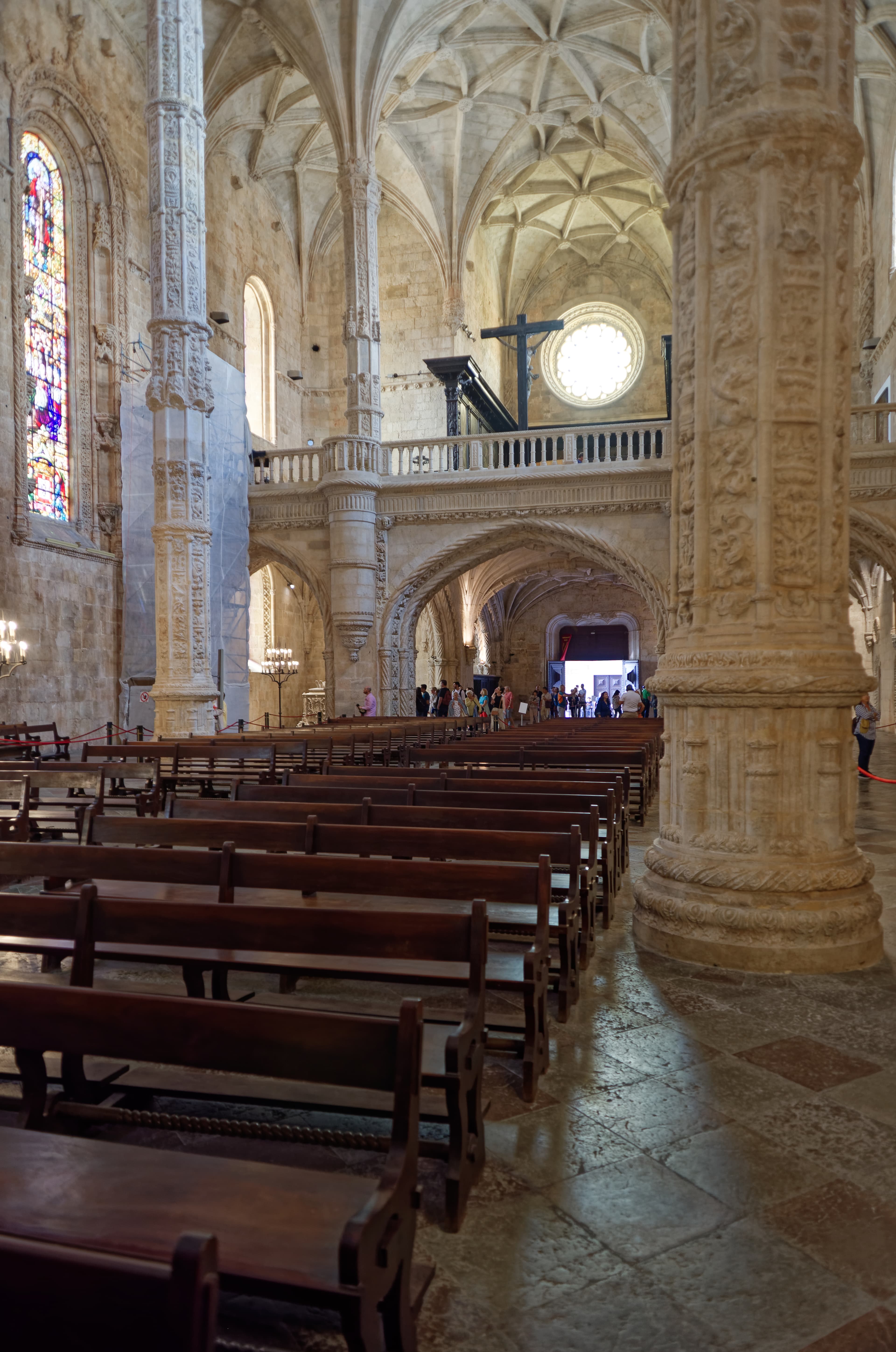 Church of Santa Maria de Belem, Jeronimos Monastery interior, Lisbon, Portugal.