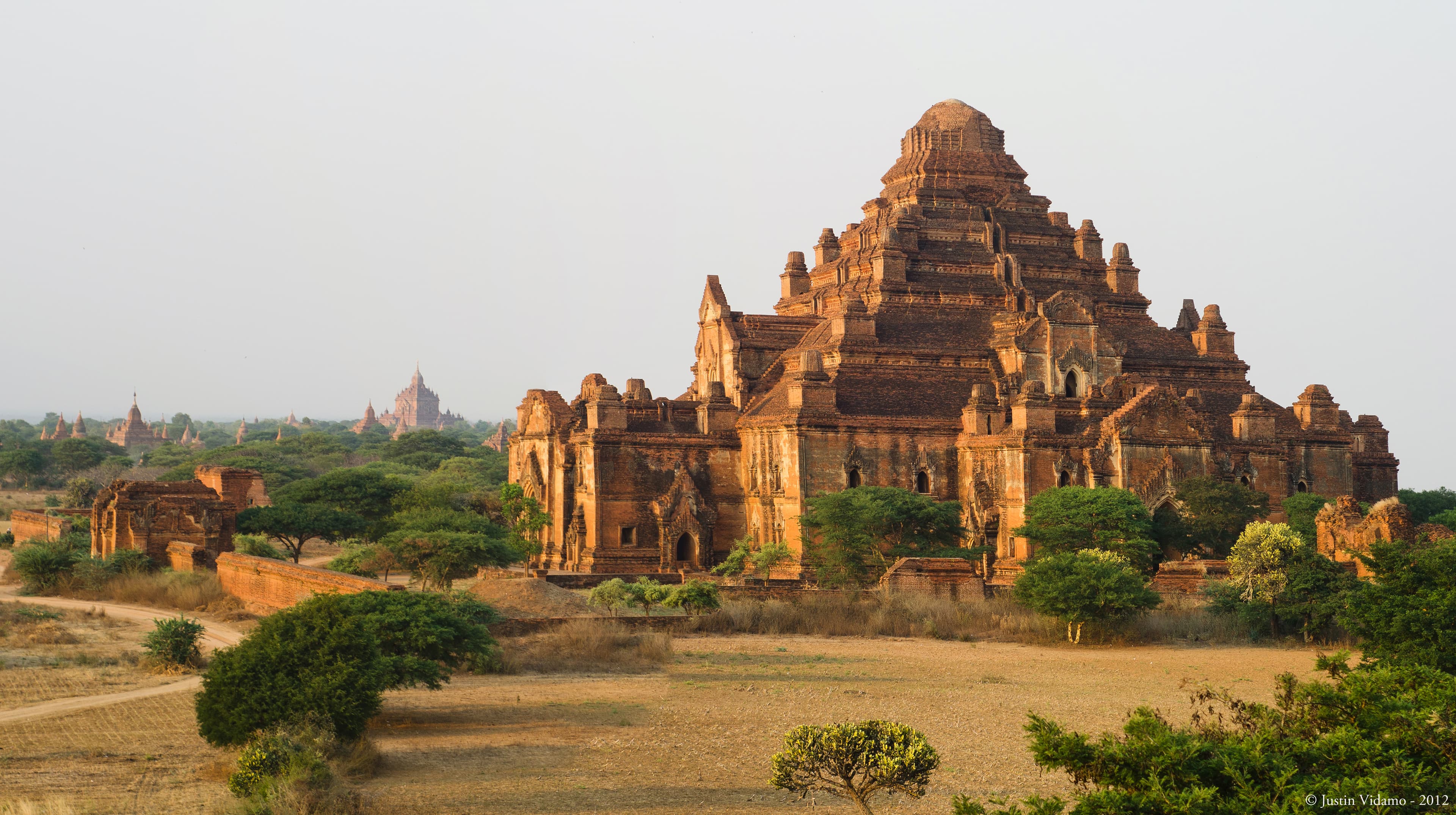 Brick exterior of Dhammayangyi Temple in Bagan, Myanmar.