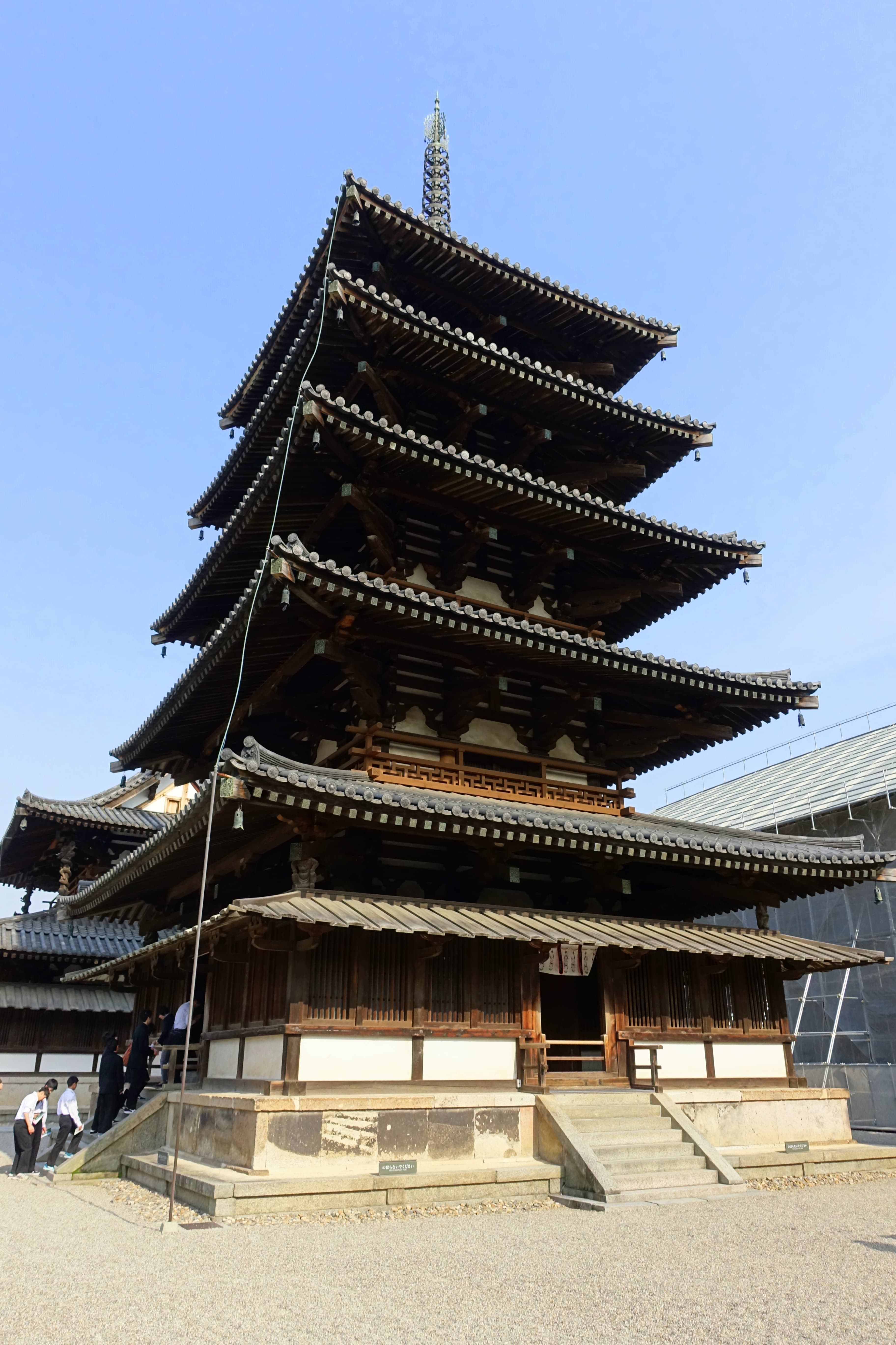Pagoda of Five-storied Pagoda, Horyu-ji, Ikaruga, Nara Prefecture, Japan.