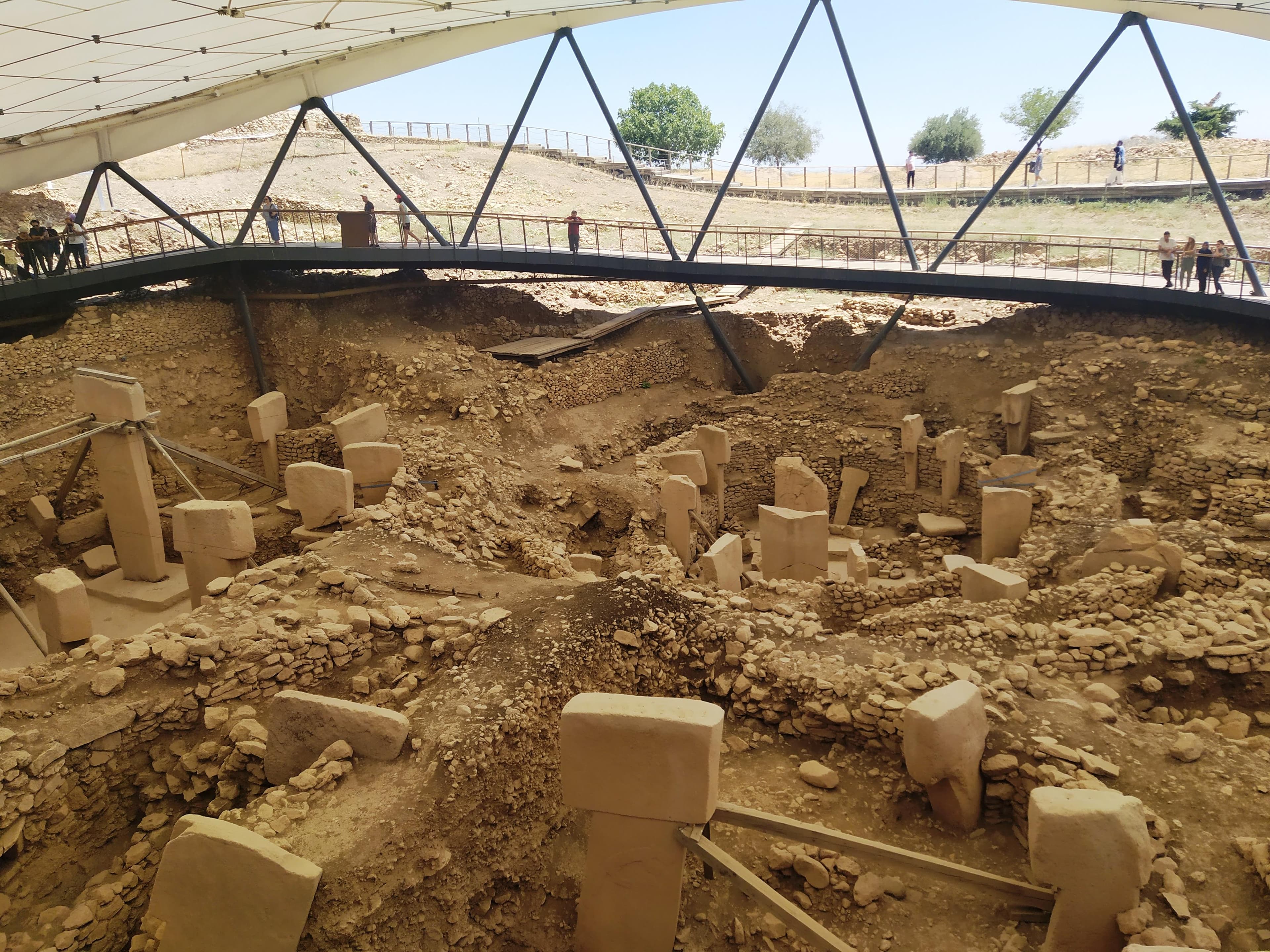 Excavated ritual enclosures at Göbekli Tepe in Şanlıurfa Province, Turkey.