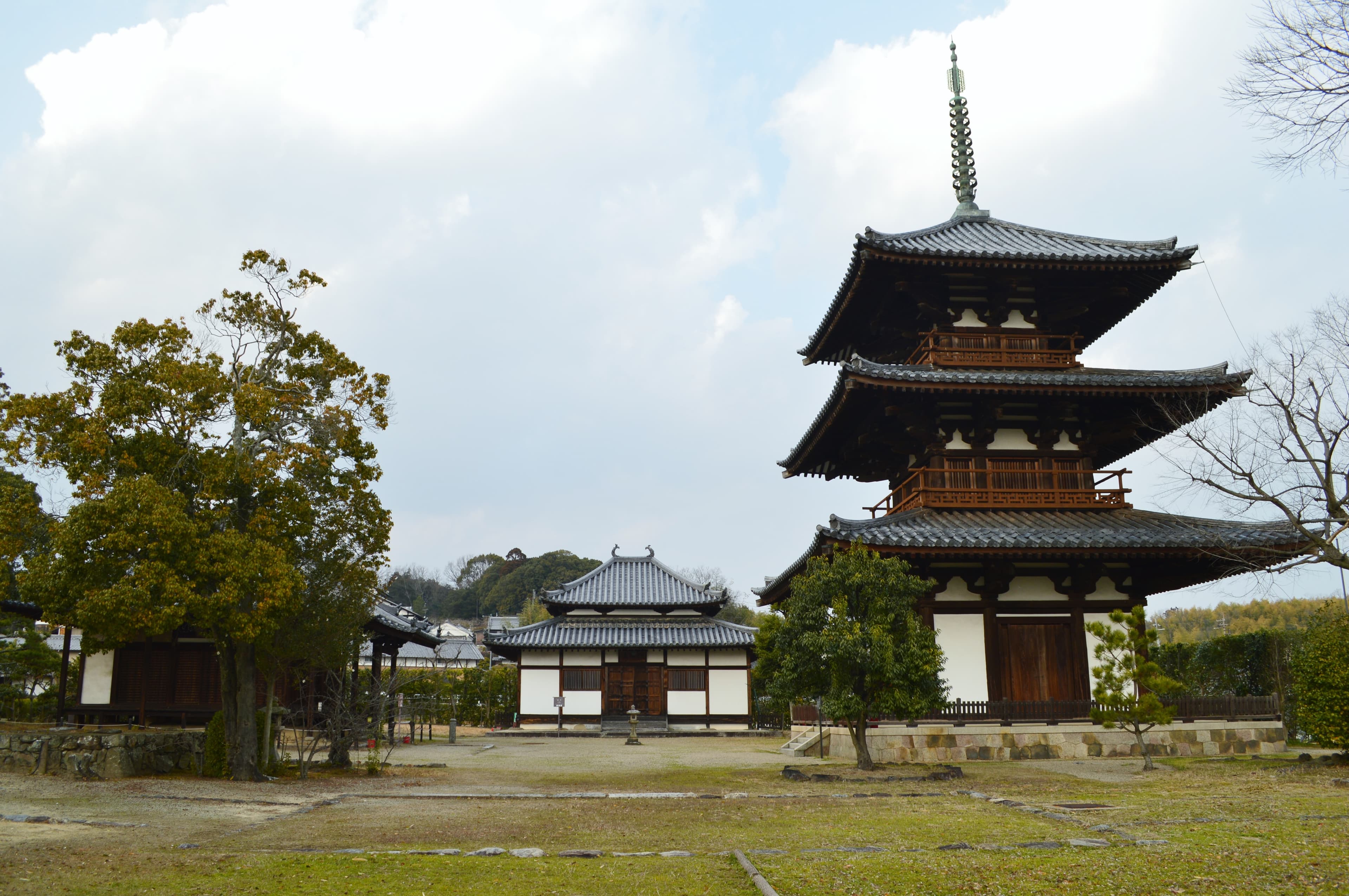 Three-storied Pagoda, Hokki-ji, Ikaruga, Nara Prefecture, Japan.
