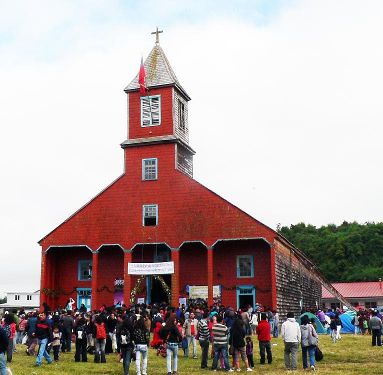 Church of Caguach, Caguach Island, Chiloe Archipelago, Chile.
