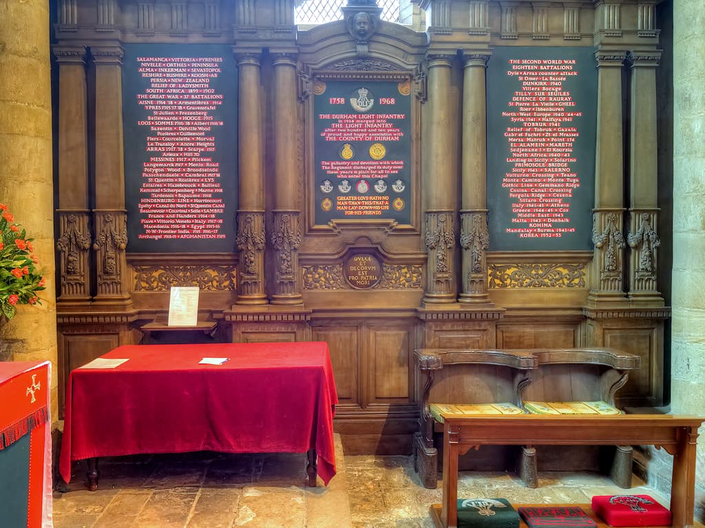 The DLI Chapel, Durham Cathedral, Durham, England.