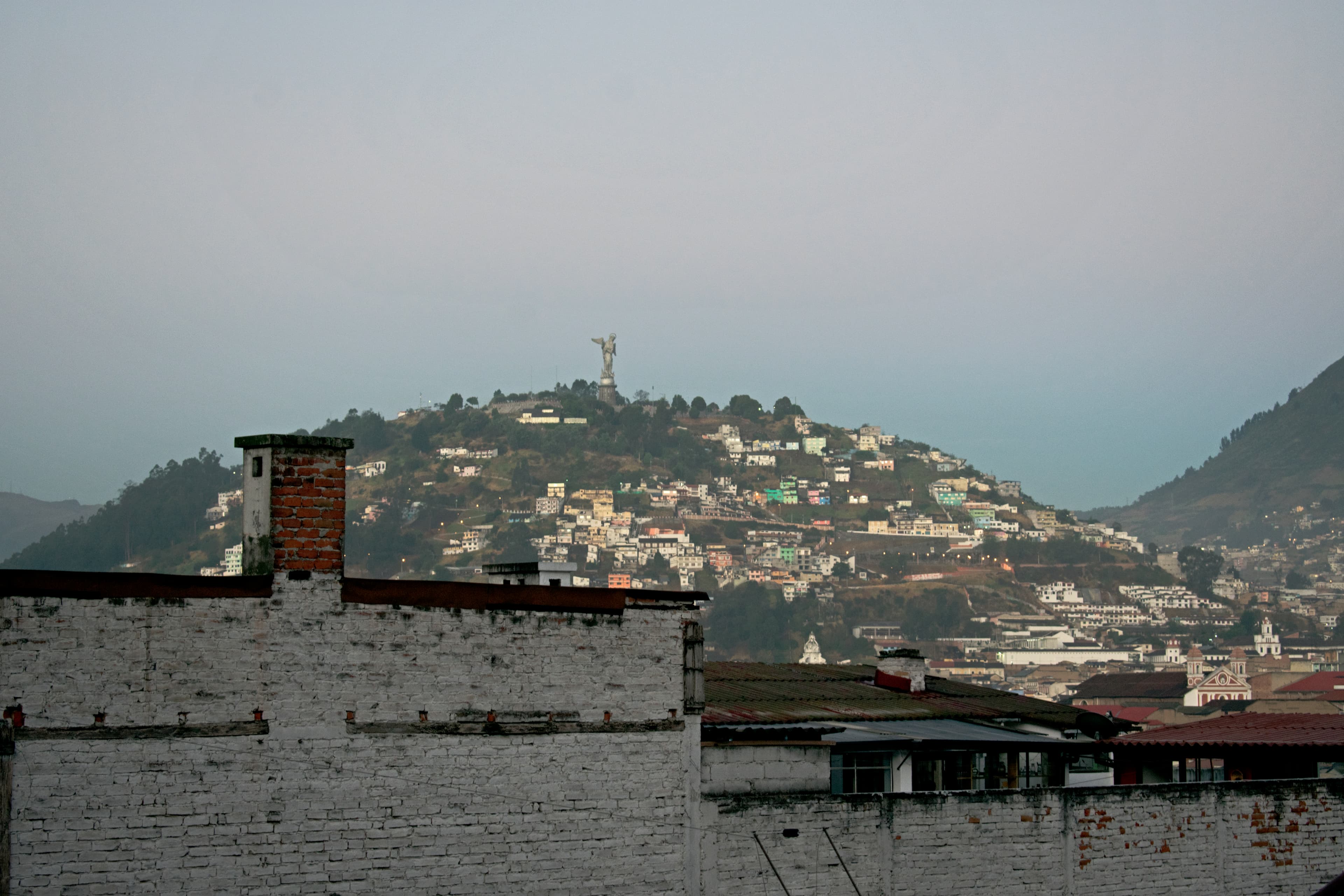 Historic center of Quito from Casa Bella Vista, Ecuador.