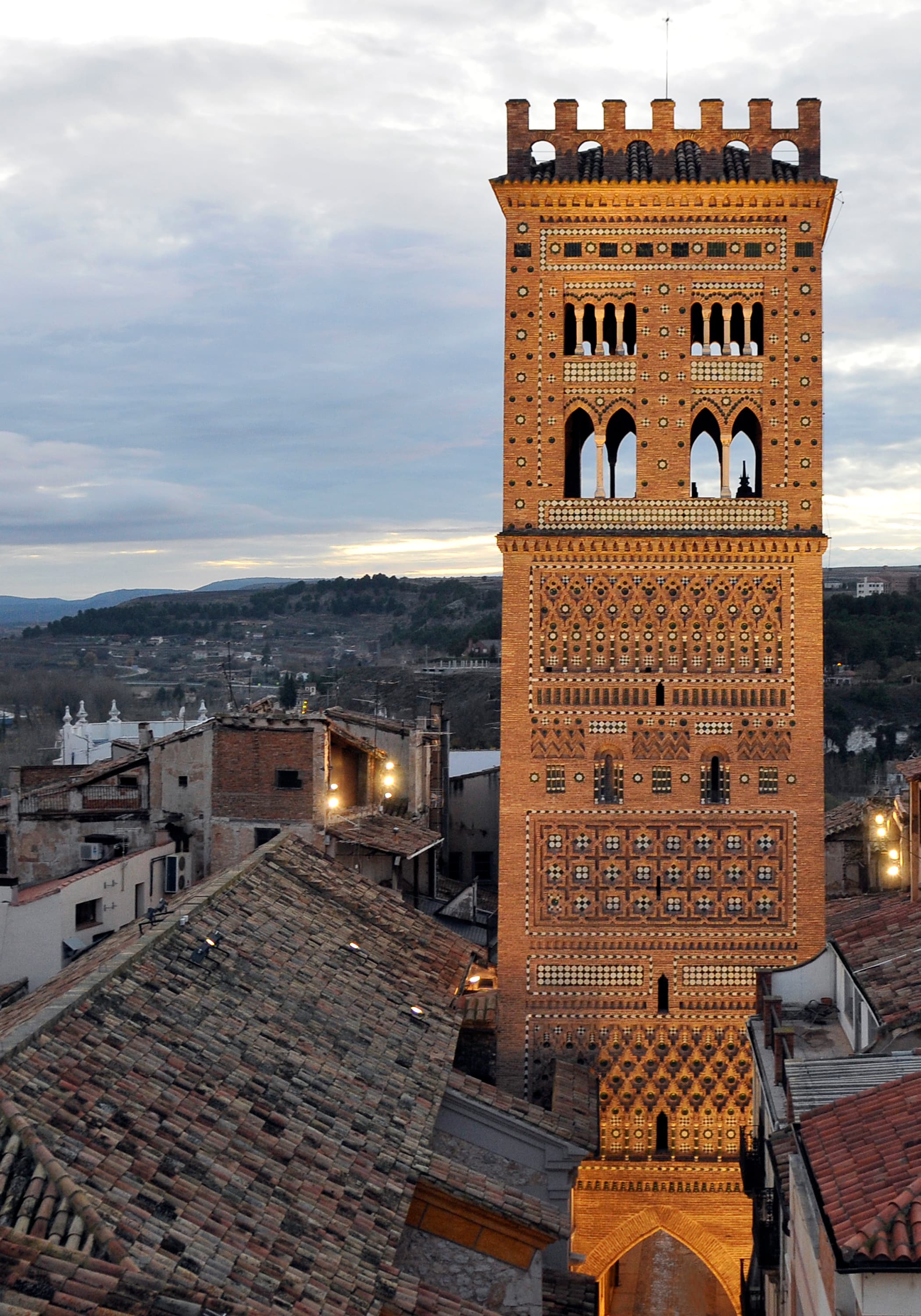 Mudéjar Tower of El Salvador in Teruel, Spain.